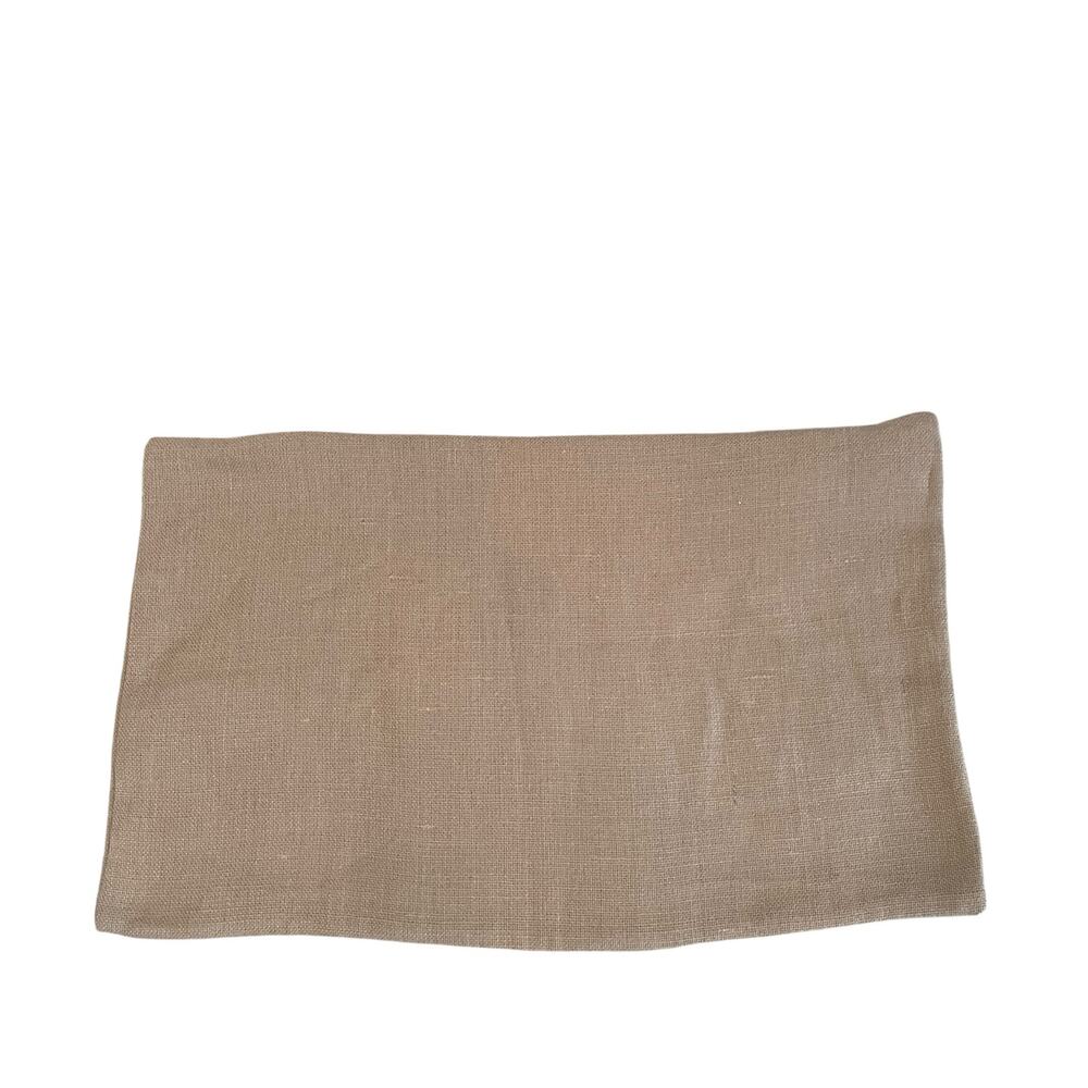Restoration Hardware Suede & Linen Lumbar Pillow Cover 13x21 Camel NEW - Picture 13 of 13